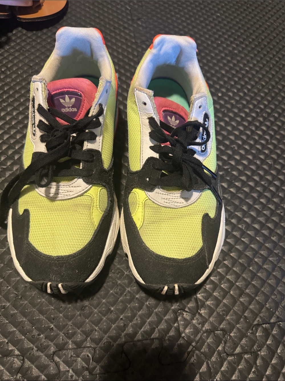 adidas Kids Neon Yellow Multi-Accent Sneakers